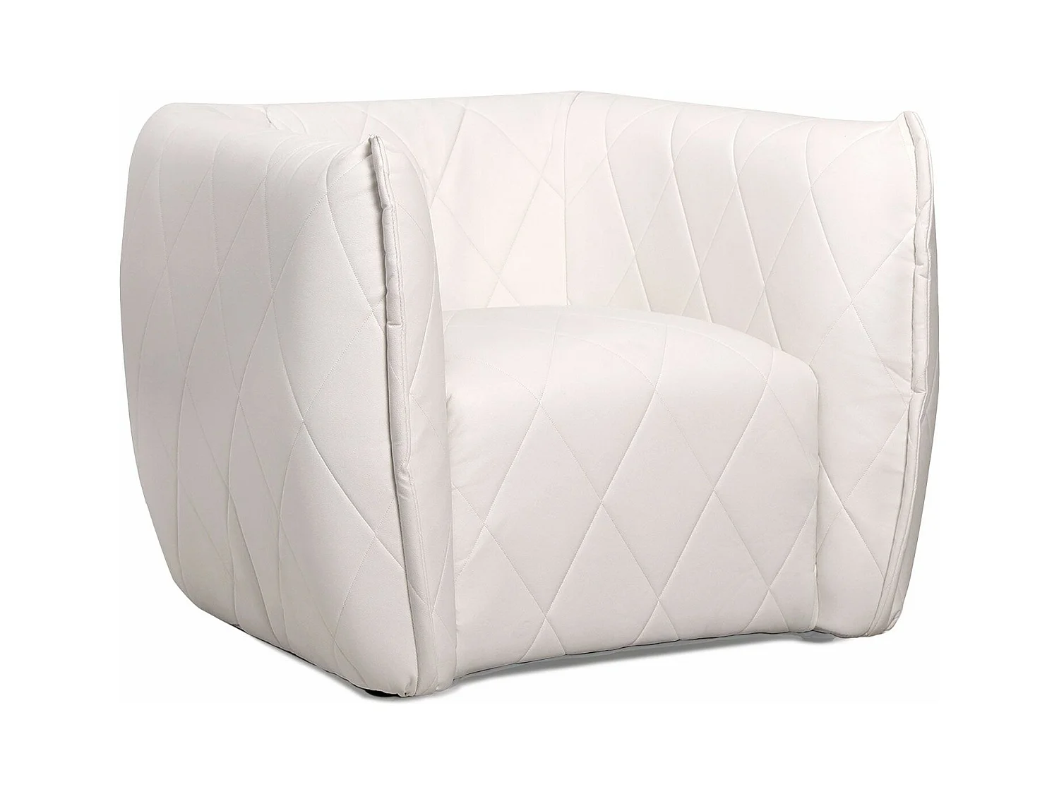 Fauteuil moderne revêtement matelassé Losania Simili Blanc
