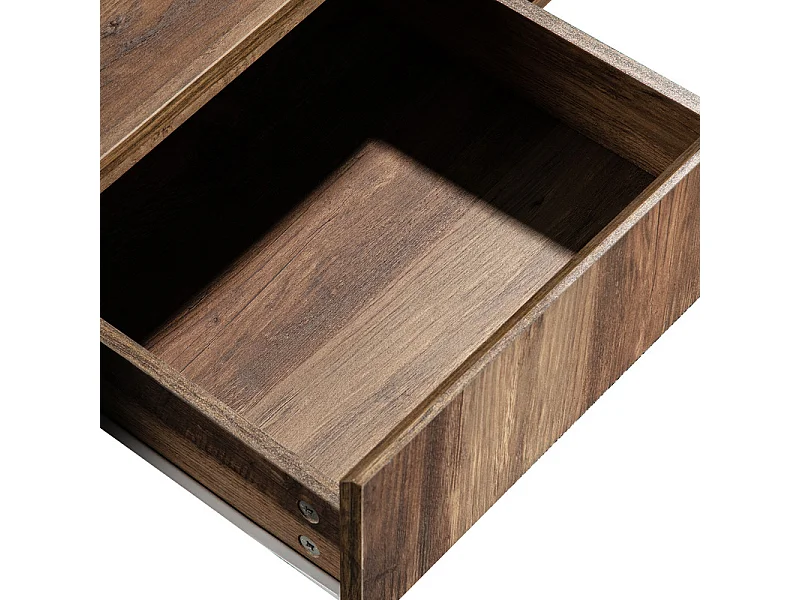 Table basse avec un tiroir - style industriel - Marron & Noir