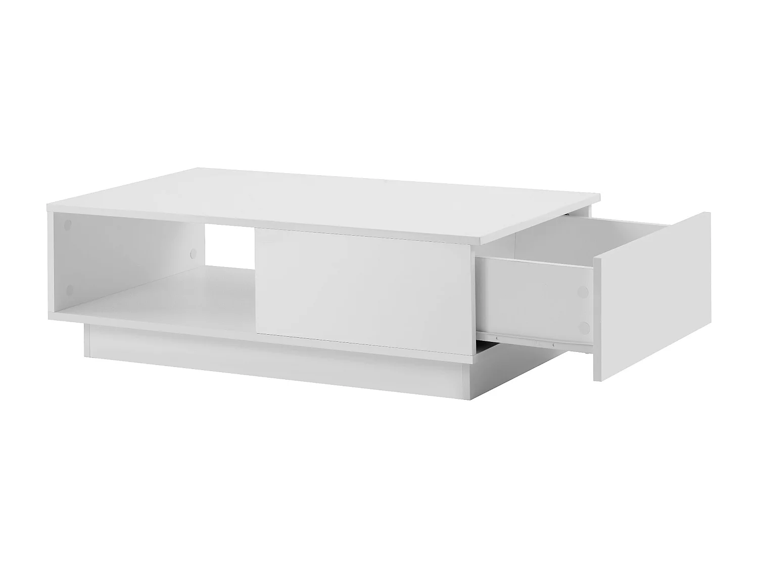 Table basse avec LED et tiroir - style contemporain - Blanc