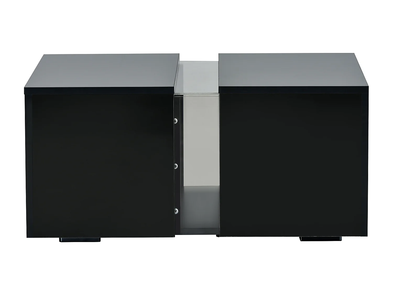 Table basse moderne avec LED - surface brillante - Noir