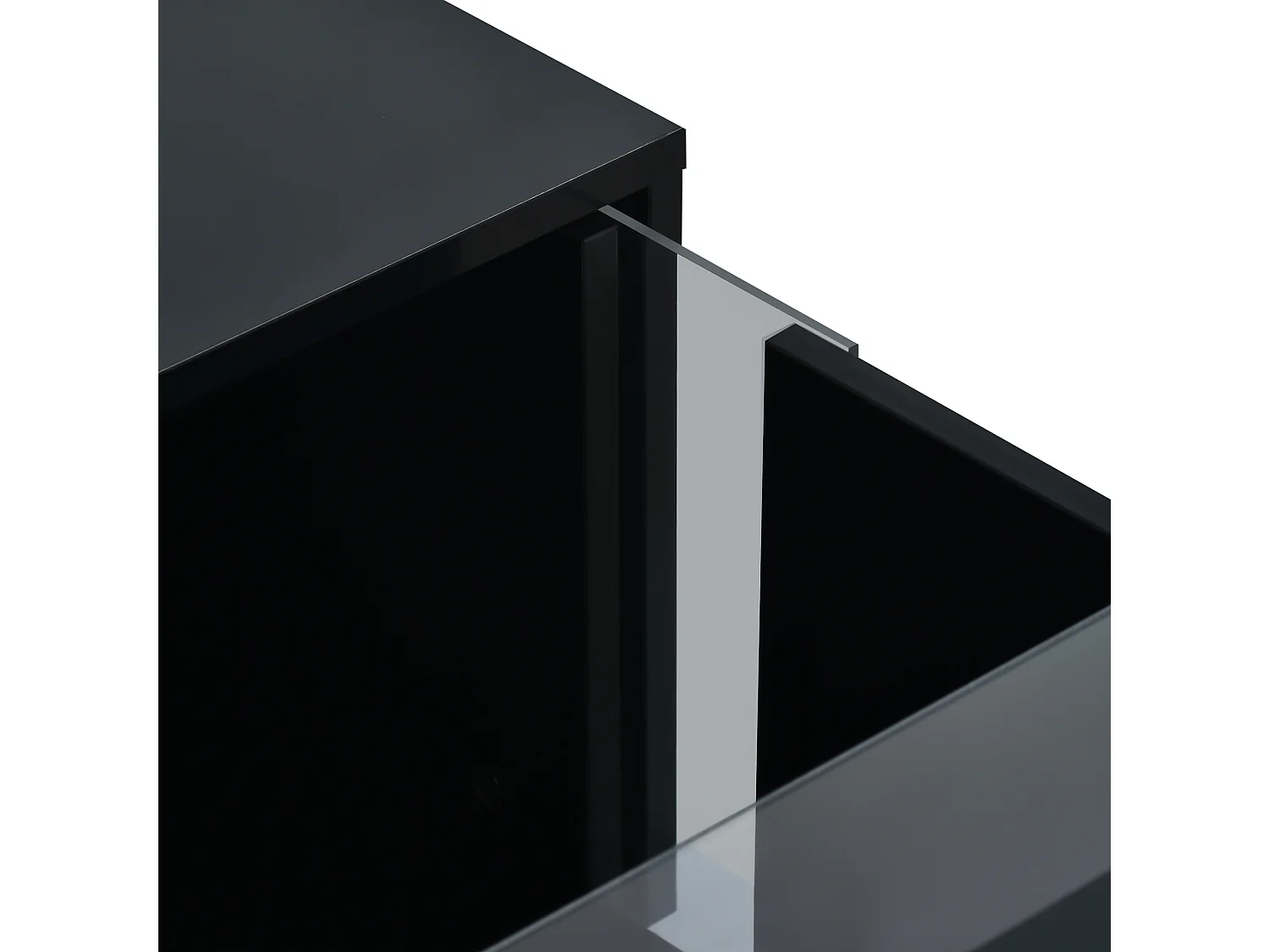 Table basse moderne avec LED - surface brillante - Noir