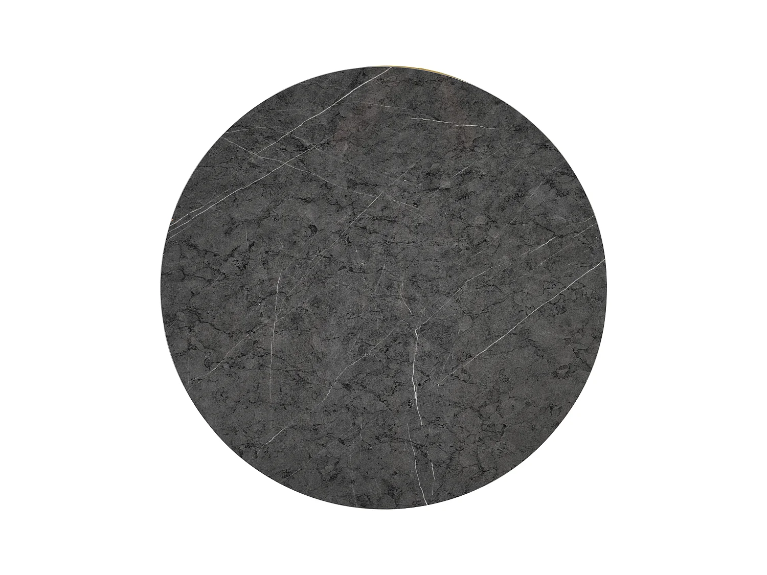 Lot de 2 tables gigognes - placage à motif de marbre - structure en métal - Gris