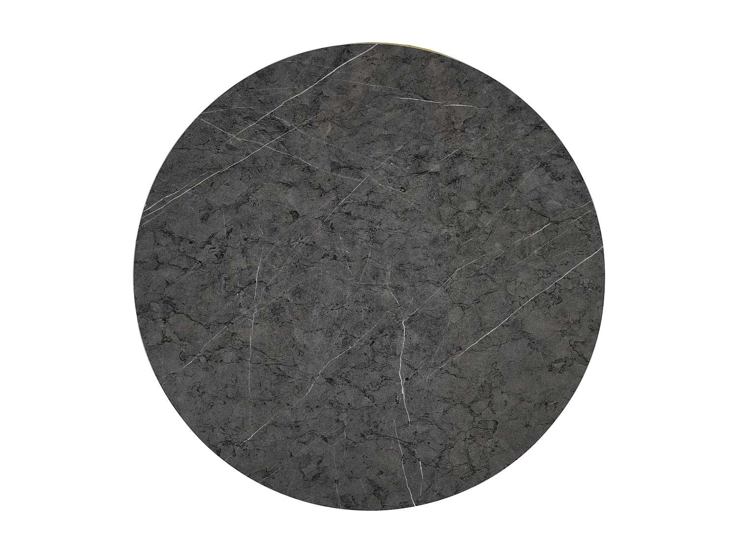 Lot de 2 tables gigognes - placage à motif de marbre - structure en métal - Gris