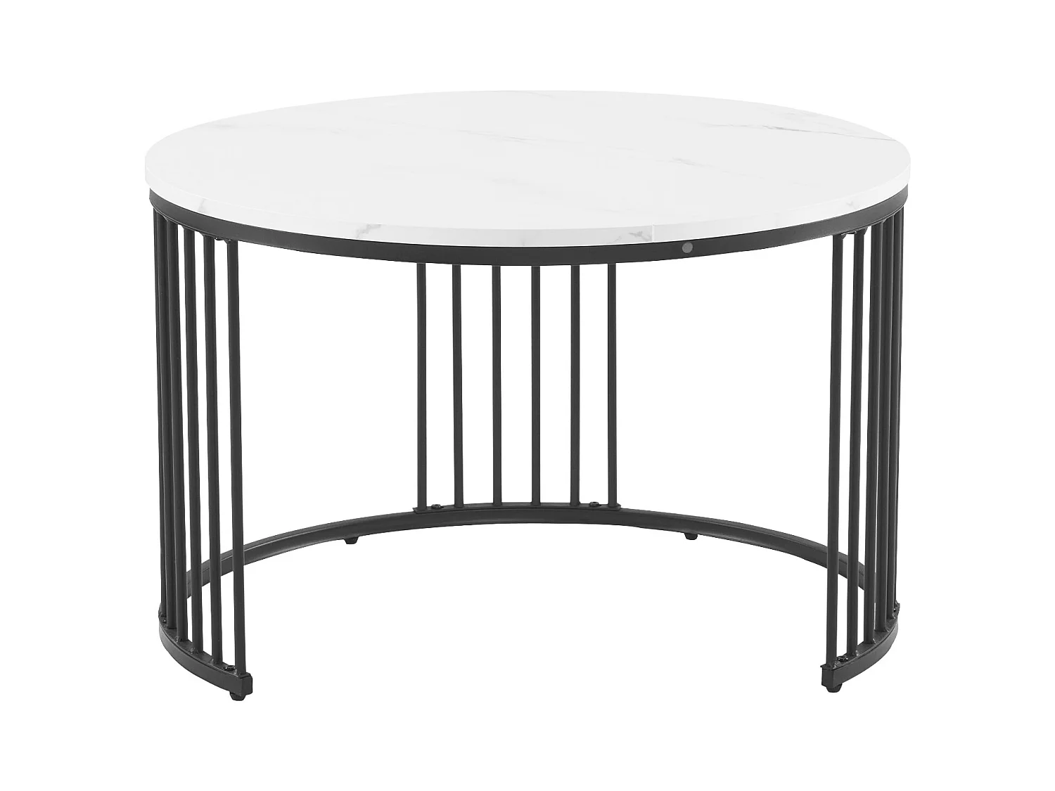 Set van 2 in elkaar schuivende salontafels - Scandinavische stijl - fineer met marmerpatroon - Zwart