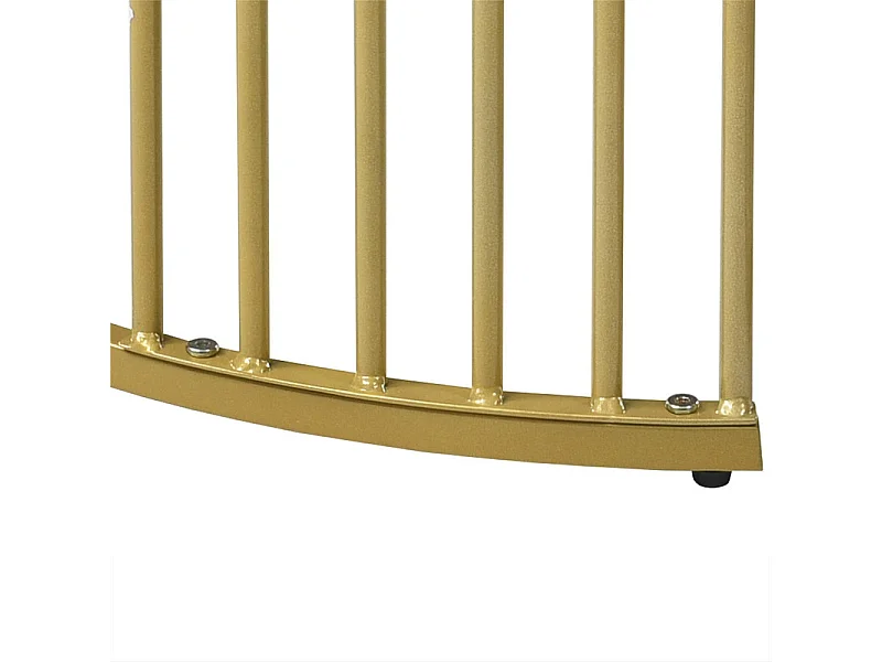 Set di 2 tavolini impilabili - impiallacciatura con motivo marmo e gambe in metallo - bianco e oro