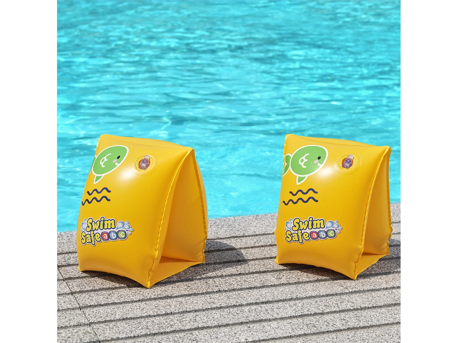 Braccioli Gonfiabili per Bambini da 3 a 6 Anni Bestway Wondersplash 17x13 cm Colore Giallo Doppia Camera D'Aria