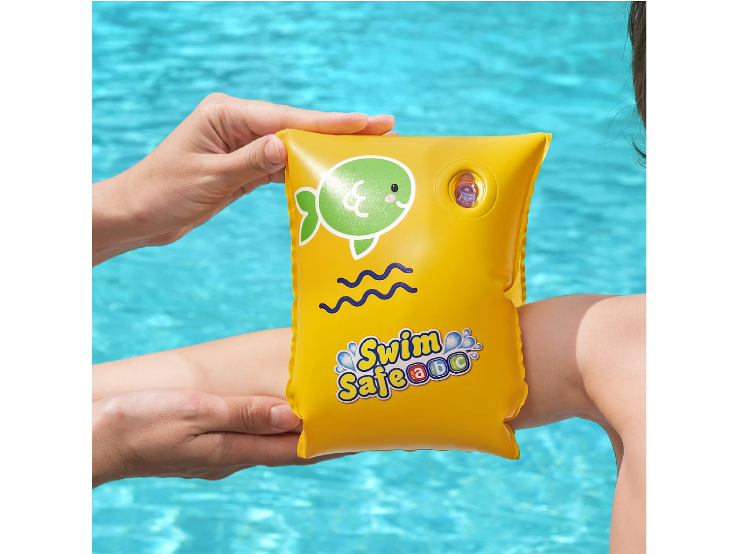 Braccioli Gonfiabili per Bambini da 3 a 6 Anni Bestway Wondersplash 17x13 cm Colore Giallo Doppia Camera D'Aria