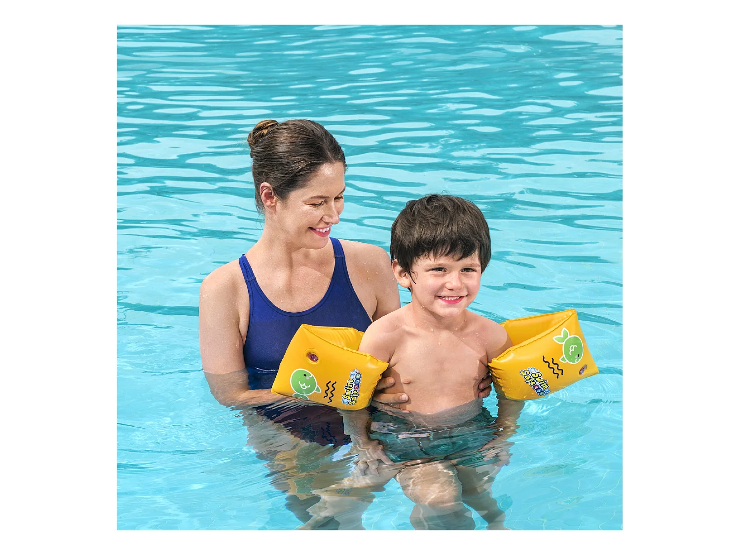 Manguitos Hinchables para Niños de 3 a 6 años Bestway Wondersplash 17x13 cm Color Amarillo Doble Cámara de Aire