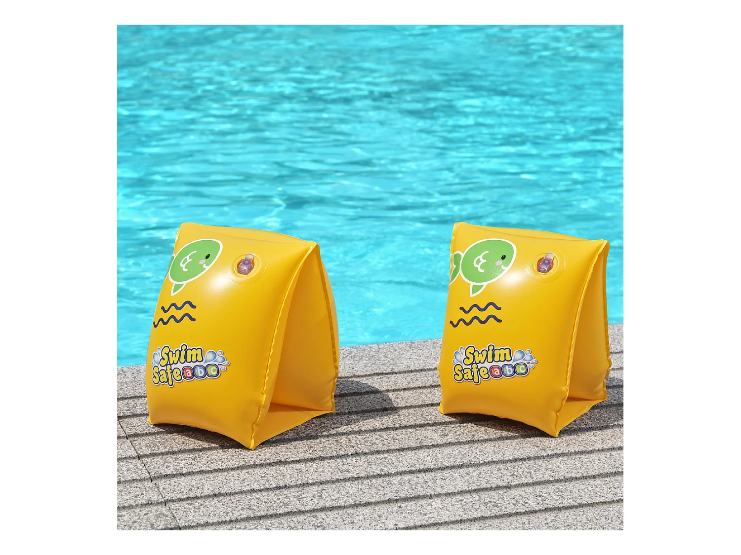 Manguitos Hinchables para Niños de 3 a 6 años Bestway Wondersplash 17x13 cm Color Amarillo Doble Cámara de Aire