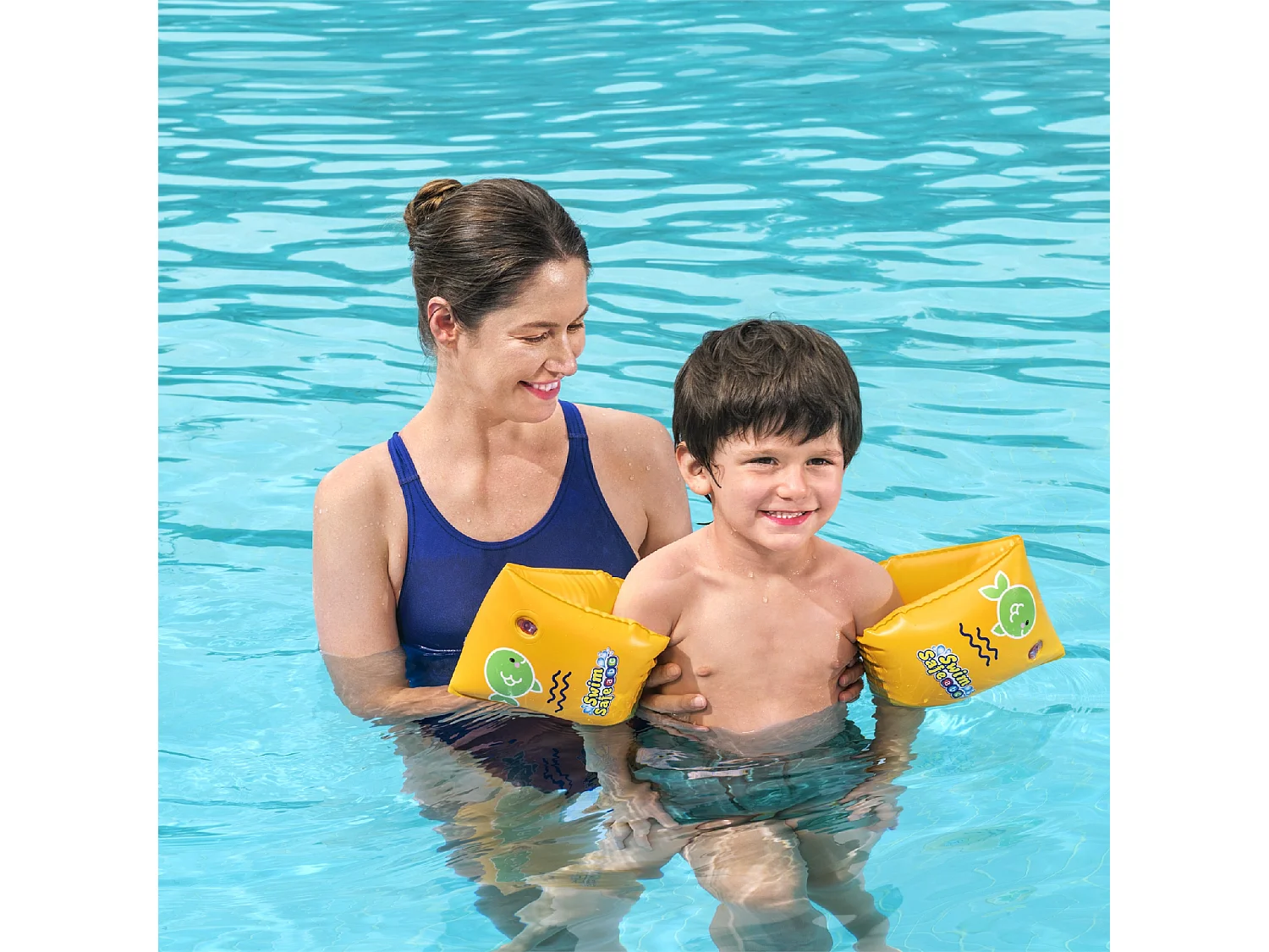 Manguitos Hinchables para Niños de 3 a 6 años Bestway Wondersplash 17x13 cm Color Amarillo Doble Cámara de Aire