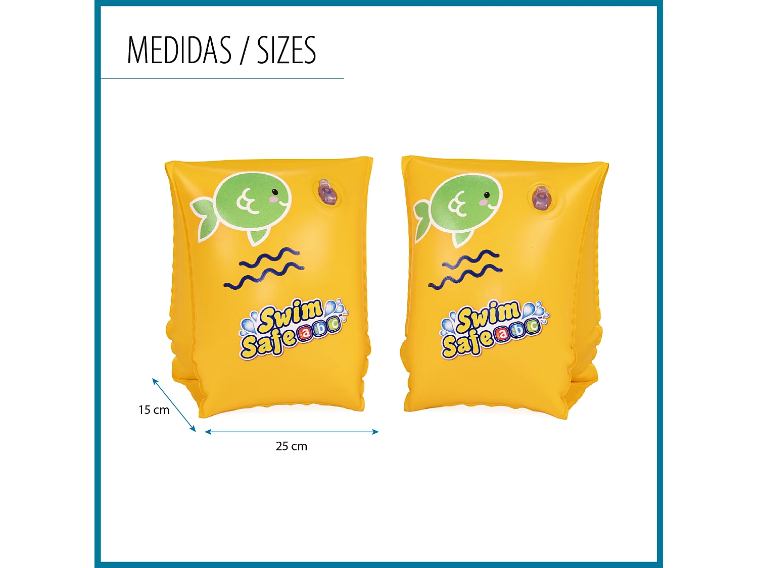 Manguitos Hinchables para Niños de 3 a 6 años Bestway Wondersplash 17x13 cm Color Amarillo Doble Cámara de Aire