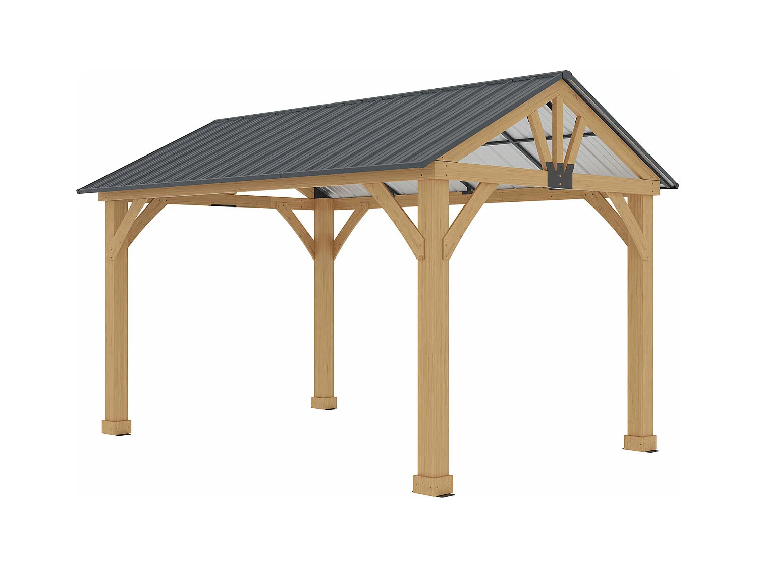 Pergola de Jardin Gardiun Fénix 12 m2 Extérieur 300x401x282 cm Bois stratifié | Piliers 14x14 cm | Couverture en acier | Fixation incluse