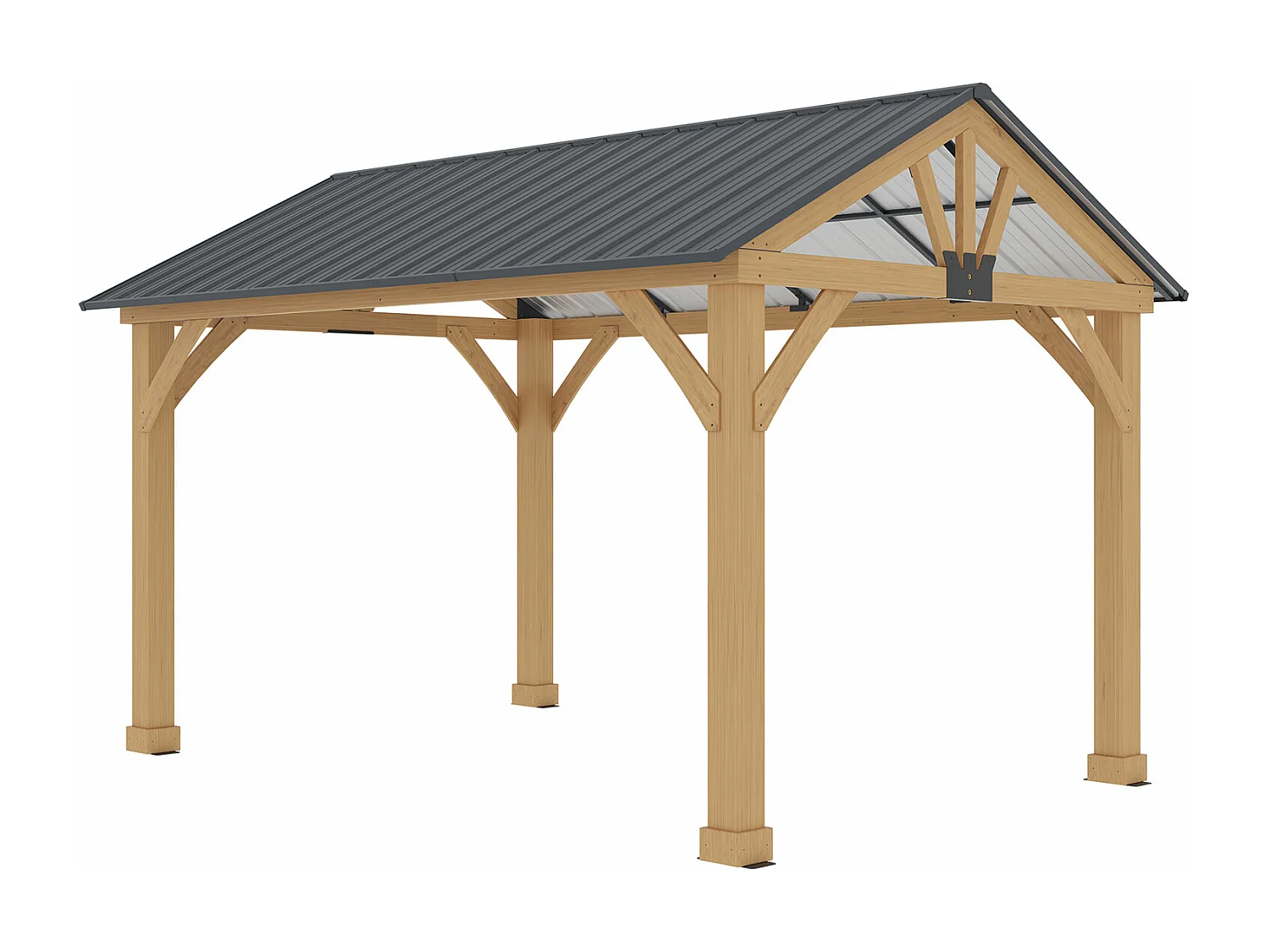 Pergola de Jardin Gardiun Fénix 12 m2 Extérieur 300x401x282 cm Bois stratifié | Piliers 14x14 cm | Couverture en acier | Fixation incluse