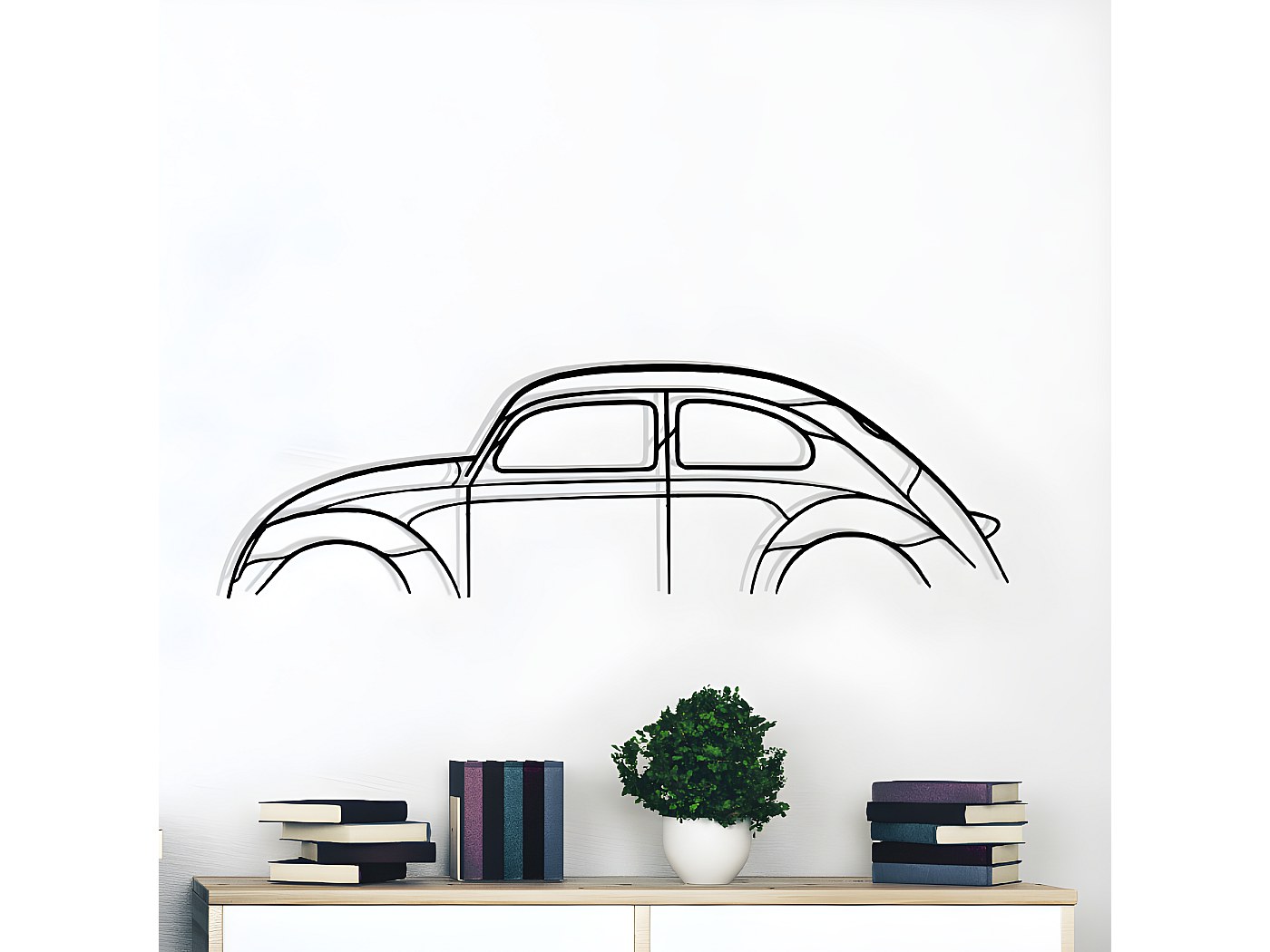 Décoration Murale En Métal – Silhouette Saab 900 Cabriolet 80cm – Noir