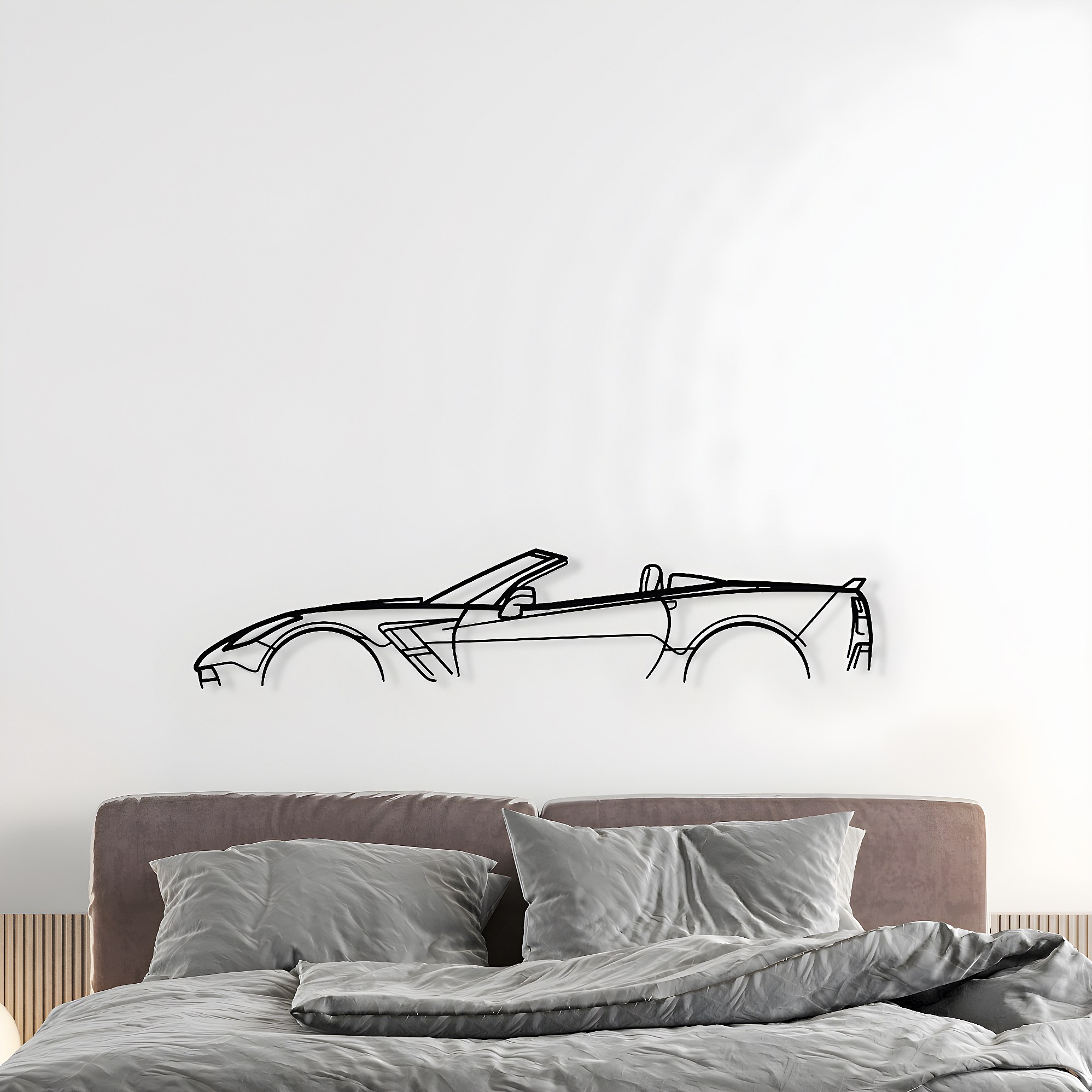 Décoration Murale En Métal – Silhouette Saab 900 Cabriolet 80cm – Noir