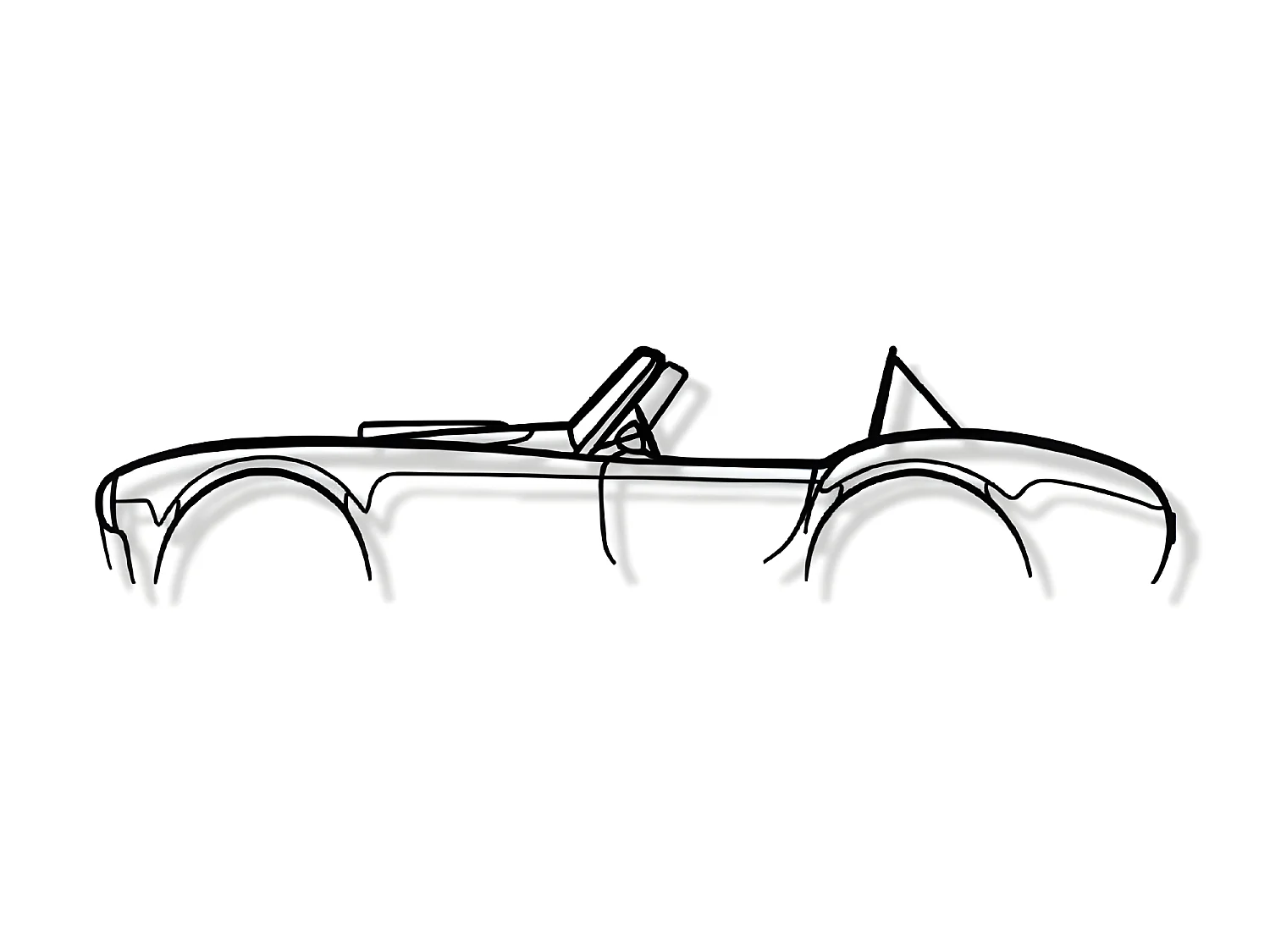 AC - AC COBRA - DÉCORATION MURALE EN MÉTAL - Silhouette de voiture, Œuvre d'Art Iconique rétro et pour la Décoration d'Intérieur de vos murs - 120CM