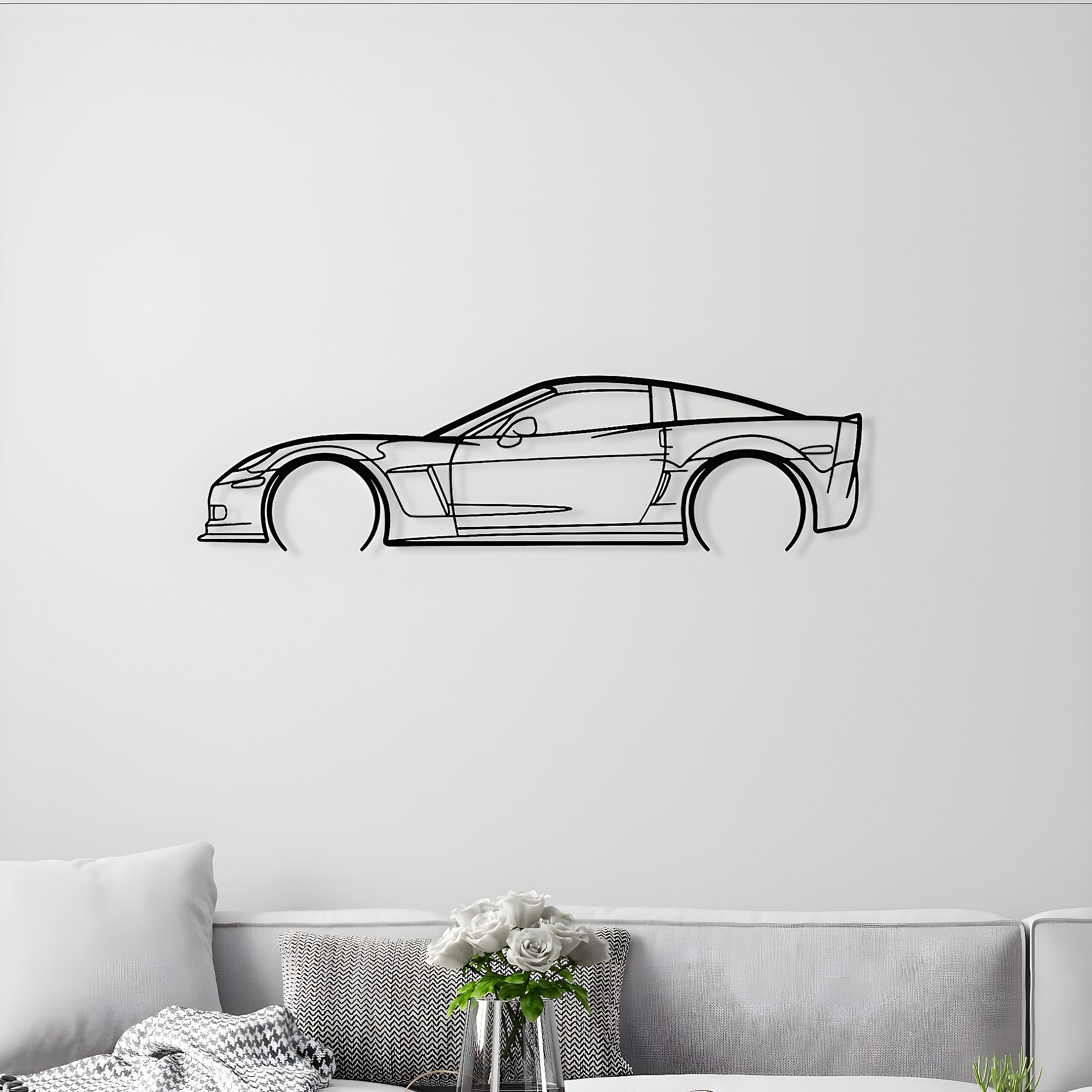 Panneau Métal Corvette C6 – Plaque Dibond Déco Garage Atelier – Fabriqué En France