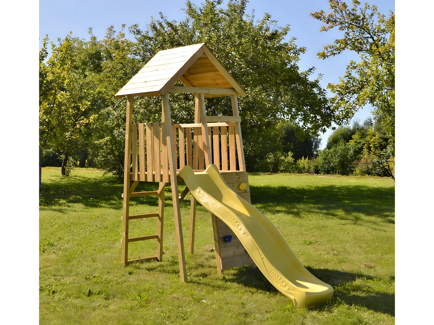 KANGUI Tour de jeux en bois Wiki - Toboggan, mur d'escalade, cabane, échelle