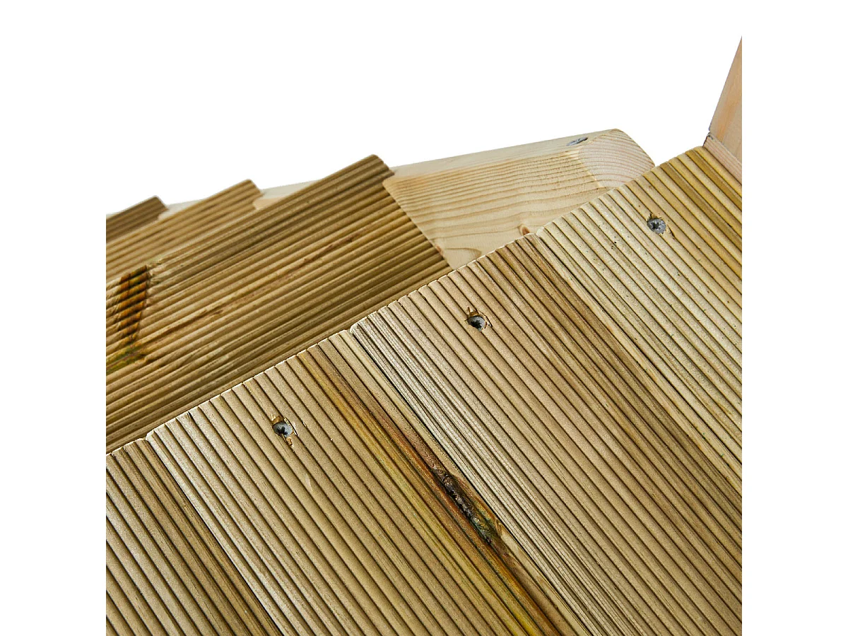 Kangui - Maison de jardin enfant extérieur - Cabane en Bois avec plateforme - Toit étanche - Vert et Blanc