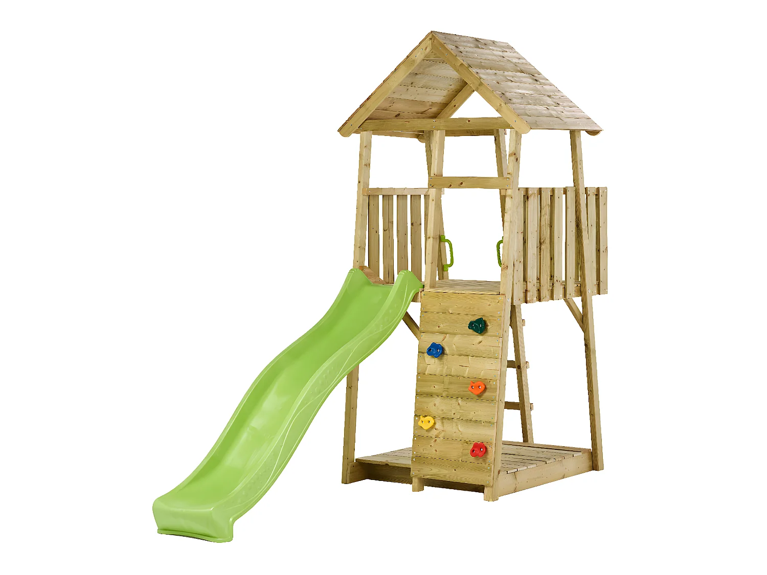KANGUI Tour de jeux en bois Wiki - Toboggan, mur d'escalade, cabane, échelle et grand bac à sable