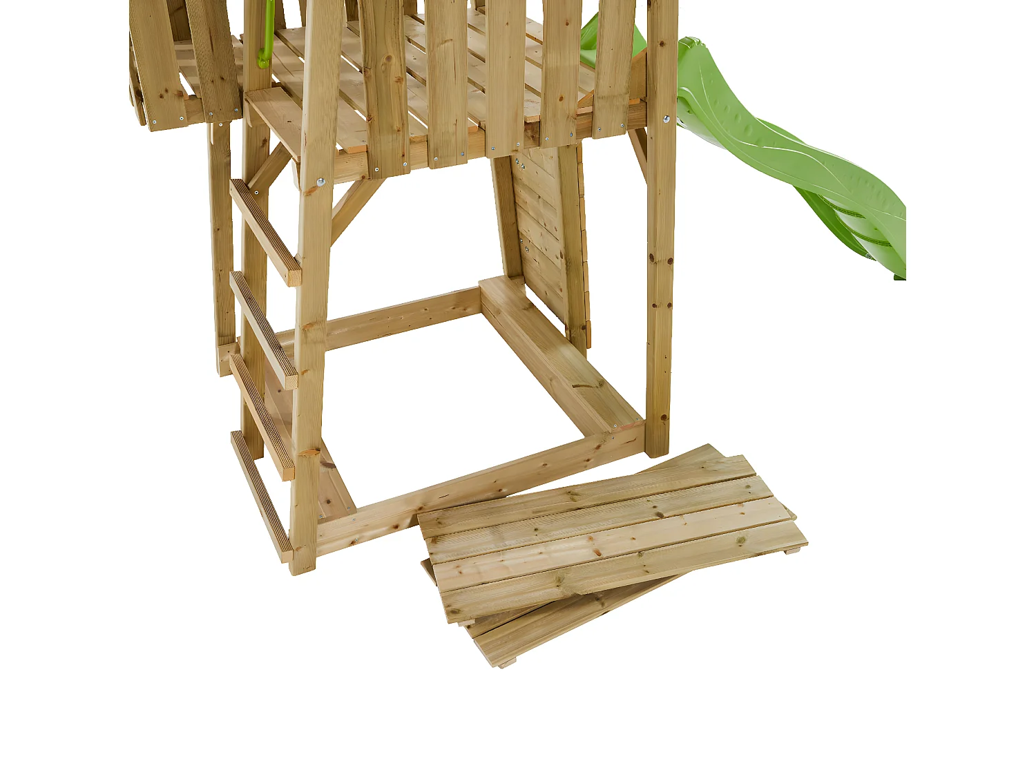 KANGUI Tour de jeux en bois Wiki - Toboggan, mur d'escalade, cabane, échelle et grand bac à sable