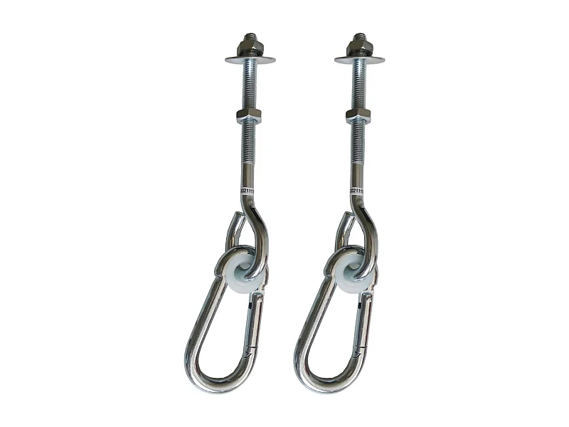 Kangui - Lot de 2 crochets avec mousquetons pour suspendre agrès balançoire et portiques