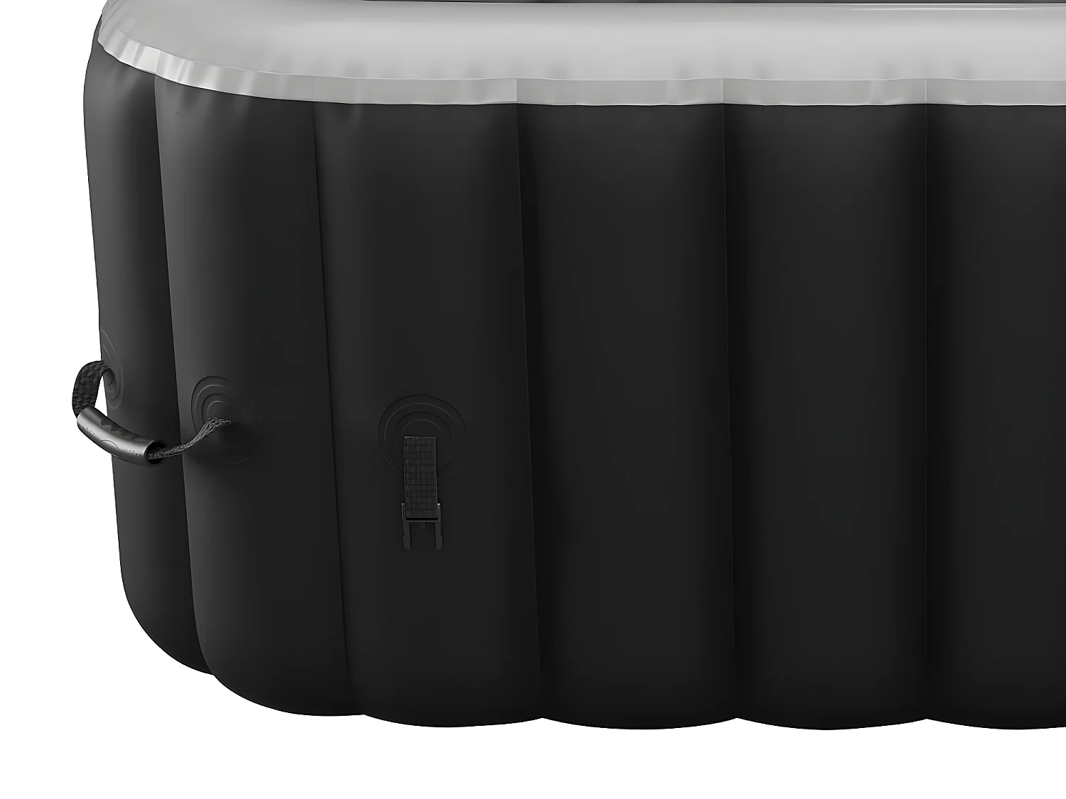 Spa gonflable carré 4 places - L154 x P154 x H65 cm - 120 buses d'air - Noir et gris - B-COSY II