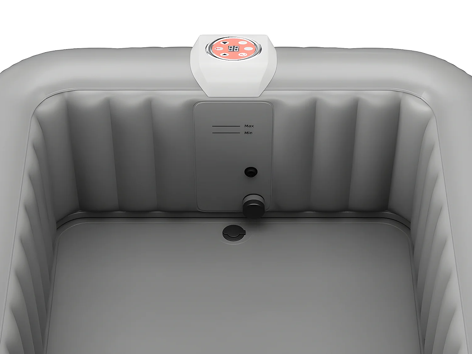 Aufblasbarer Whirlpool für 4 Personen - quadratisch - 154 x 154 x 65 cm - 120 Wasserdüsen - Schwarz & Grau - B-COSY II