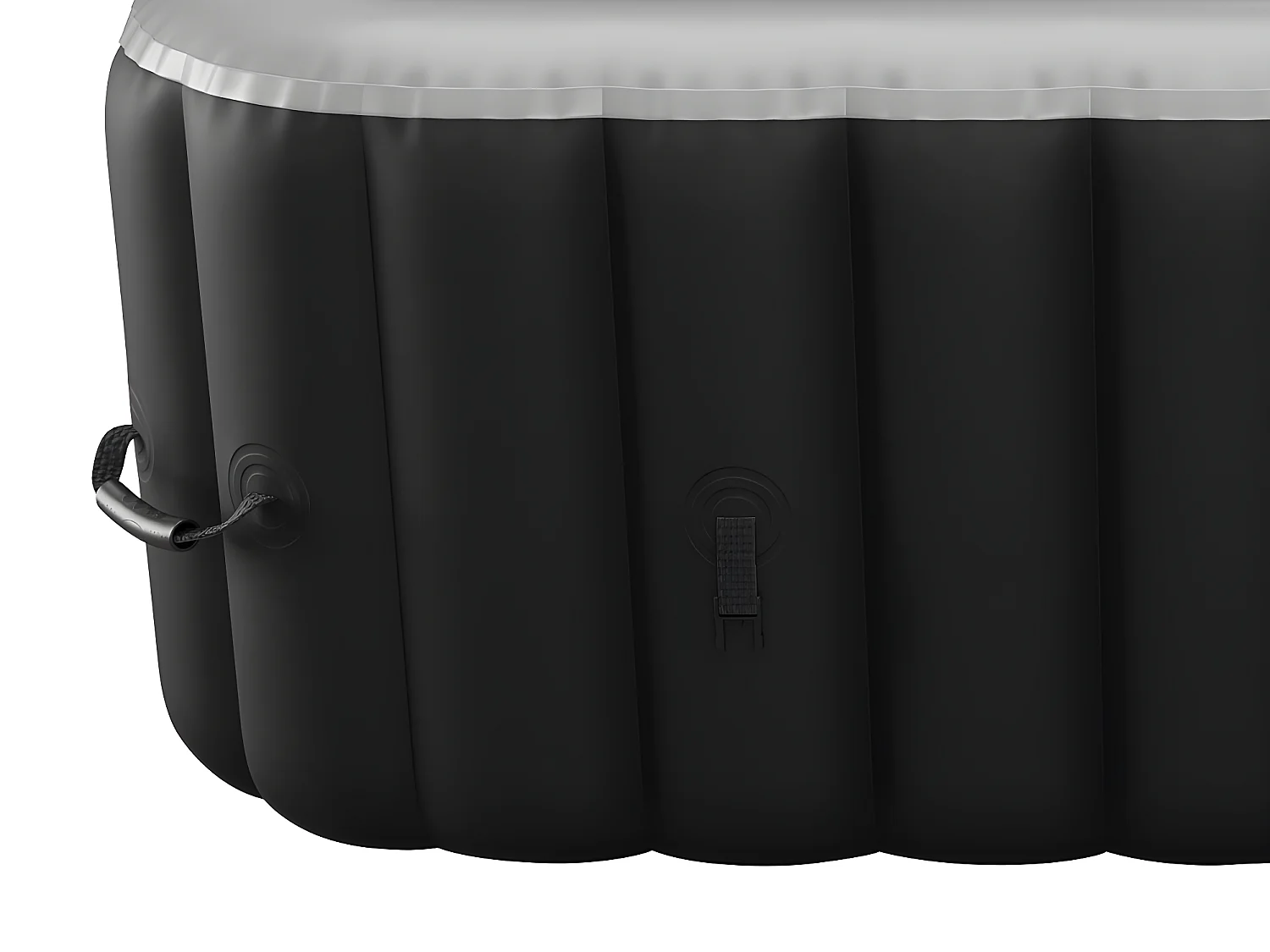 SPA dmuchane kwadratowe dla 6 osób B-COSY - Dł.185 x Gł.185 x Wys.65 cm - 140 dysz powietrznych - Kolo czarny i szary