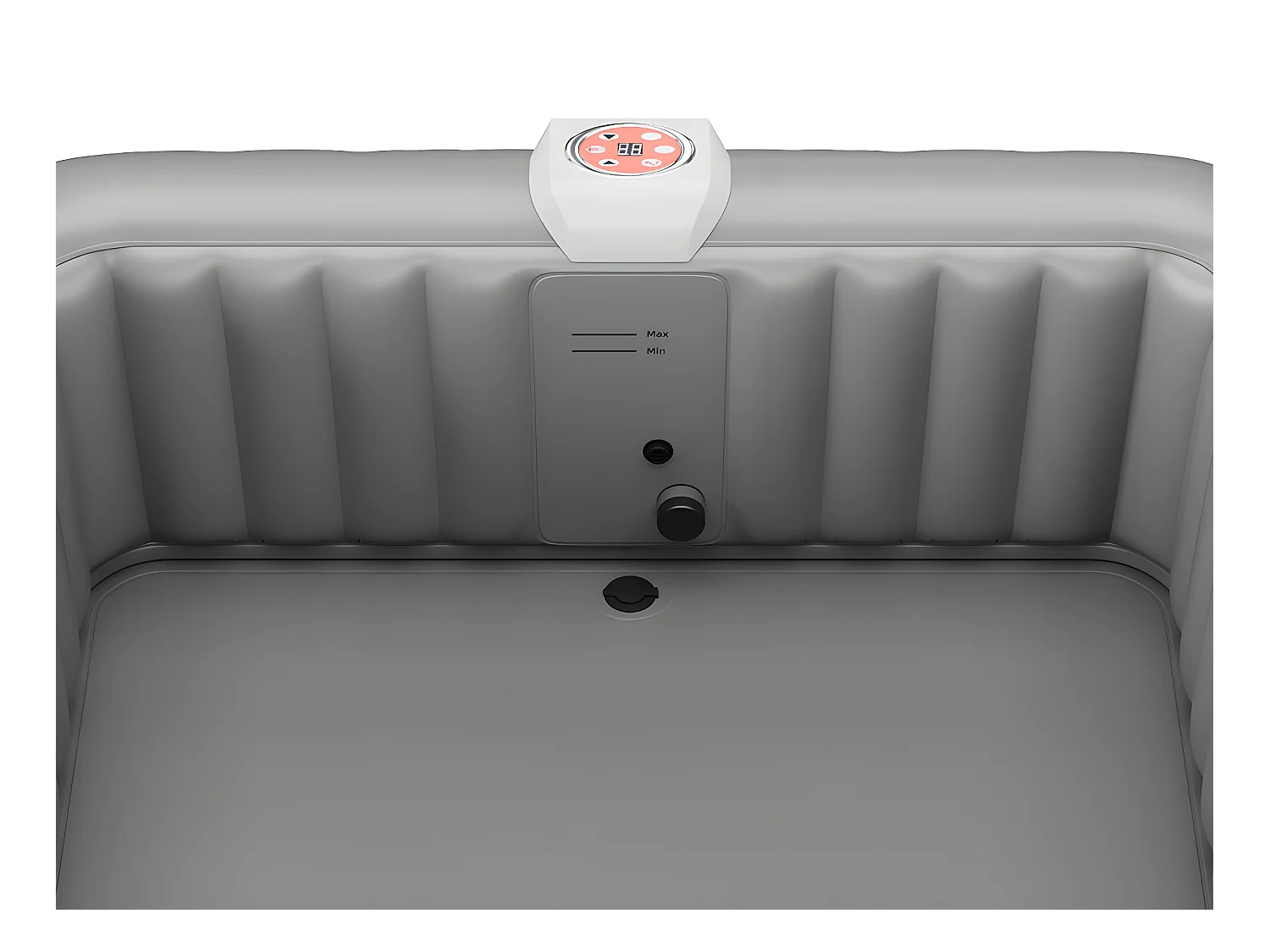 Spa gonflable carré 6 places - L185 x P185 x H65 cm - 140 buses d'air - Noir et gris - B-COSY II