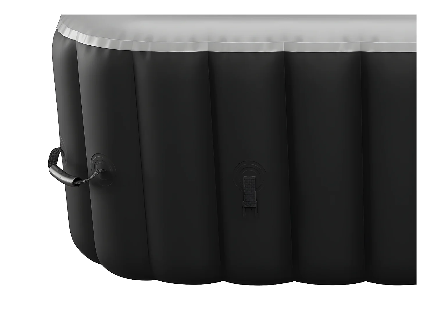 Spa gonflable carré 6 places - L185 x P185 x H65 cm - 140 buses d'air - Noir et gris - B-COSY II