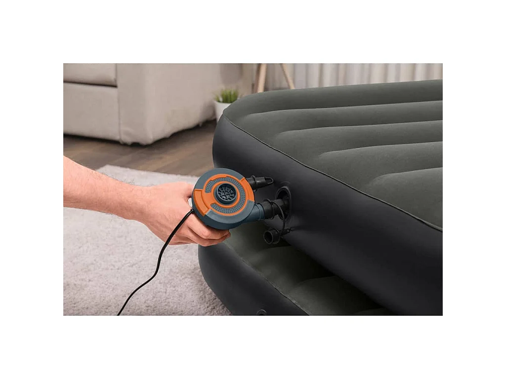 Letto ad Aria Gonfiabile 3 in 1 Nero e Grigio 188x99x25 cm