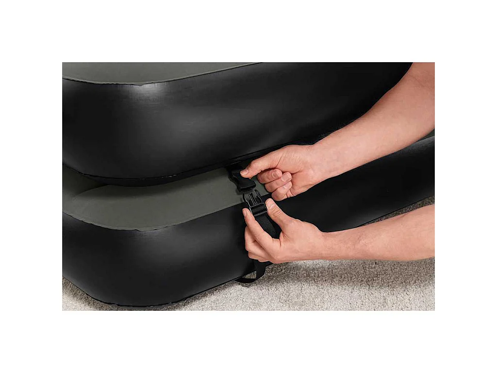 Letto ad Aria Gonfiabile 3 in 1 Nero e Grigio 188x99x25 cm