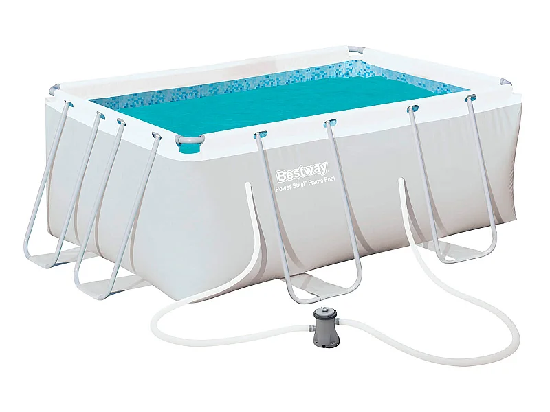 Piscine Hors Sol Tubulaire Bestway Power Steel Rectangulaire 287x201x100 cm Épurateur à Cartouche de 1.249 l/h Échelle