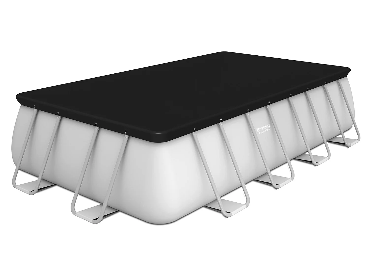 Piscina Desmontable Tubular Bestway Power Steel 488x244x122 cm con Depuradora Cartucho 3.028 L/H con Cobertor y Escalera