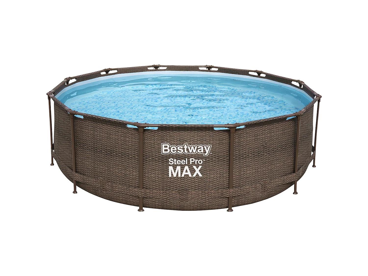 Piscine Hors-Sol Tubulaire Bestway Steel Pro Max Design Rotin 366x100 cm Filtre à Cartouche de 2.006 litres/heure