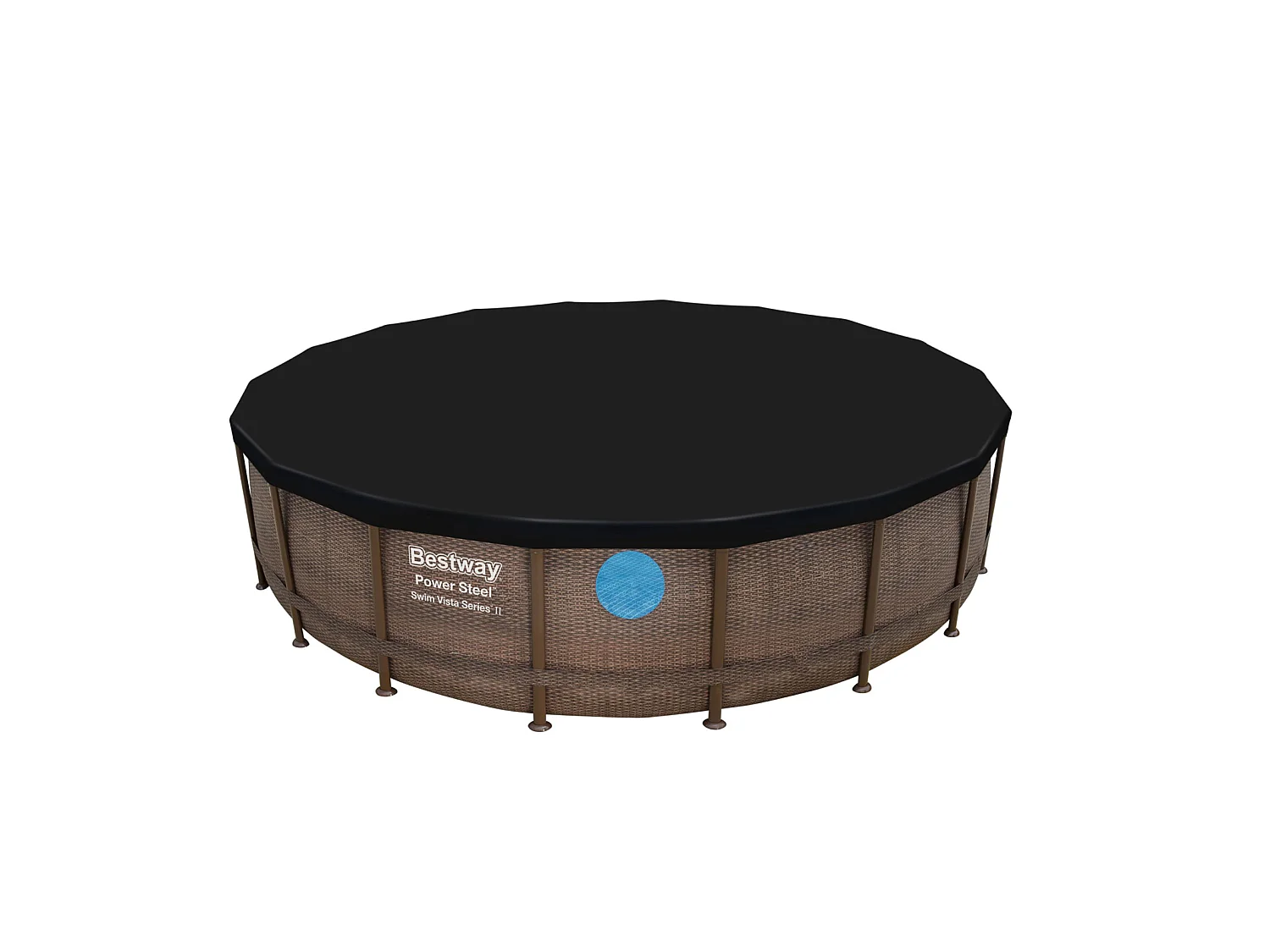 Piscina Desmontable Tubular Bestway Power Steel Diseño Ratán 549x122 cm Depuradora Cartucho 5.678 L/H