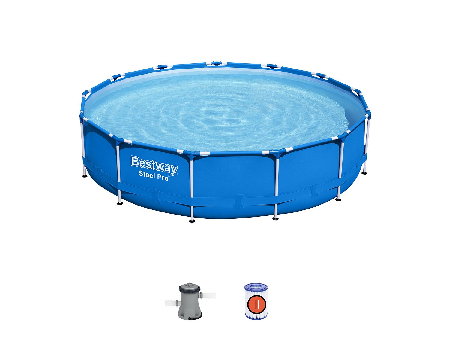 Piscina Desmontable Tubular Bestway Steel Pro 396x84 cm con Depuradora Cartucho 2.006 L/H