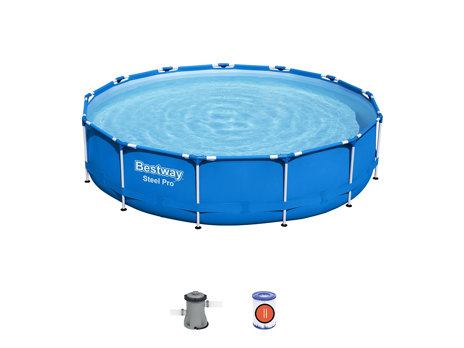 Piscine Hors-sol Tubulaire Bestway Steel Pro 396x84 cm Épurateur à Cartouche de 2 006 L/H