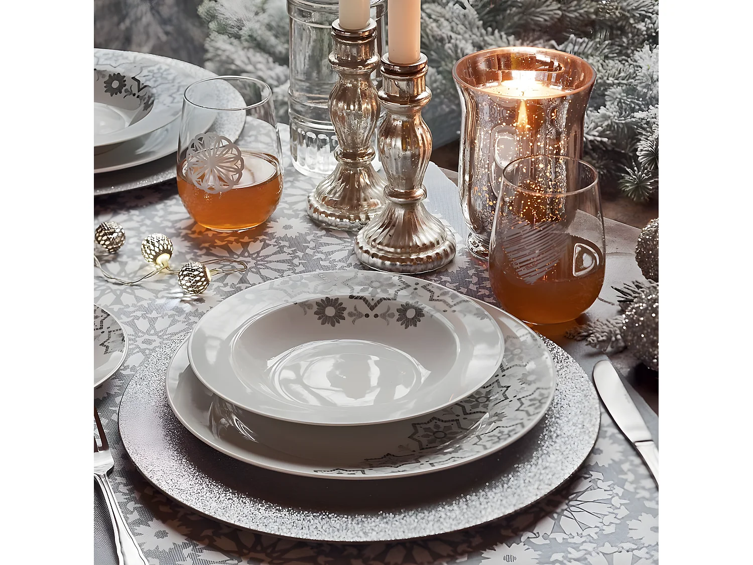 Vajilla 18 Piezas Frost Porcelana Gris