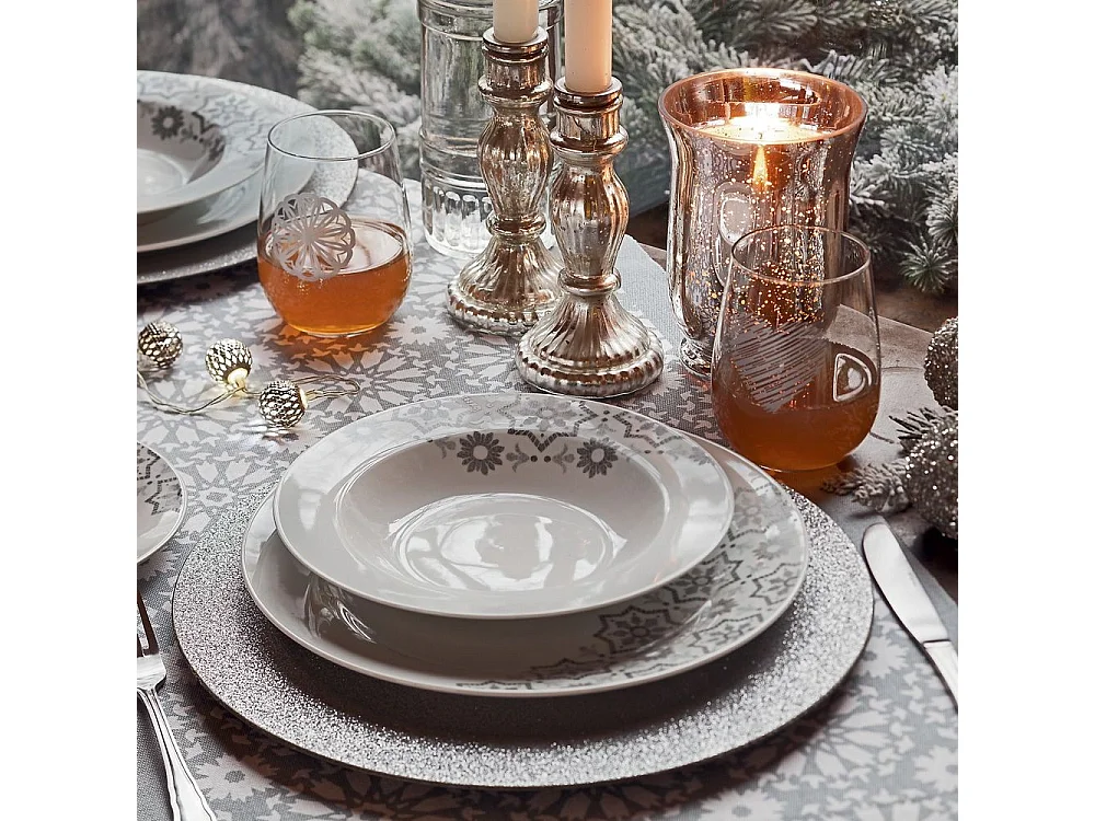 Vajilla 18 Piezas Frost Porcelana Gris