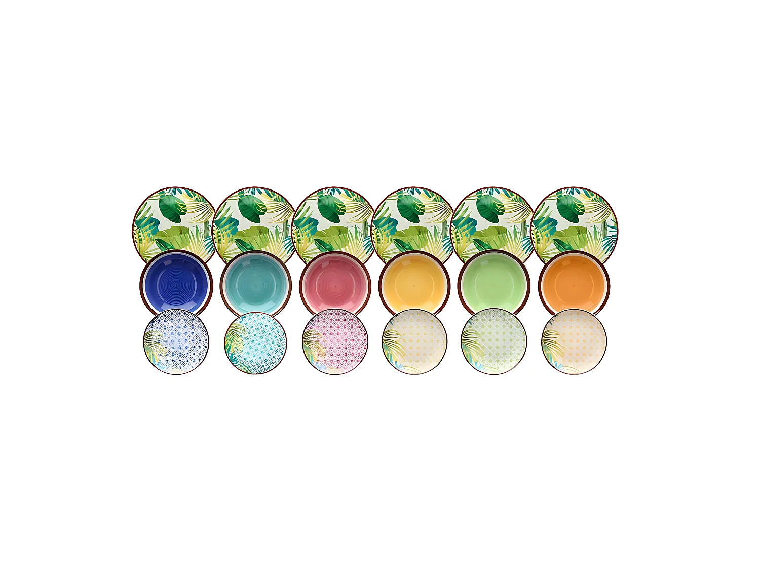 Vajilla de 18 piezas New Jungle Porcelana multicolor