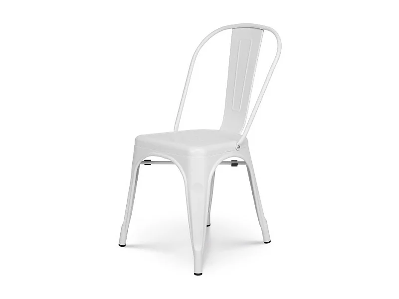 Chaise en métal blanc mat style industriel - Finition mat