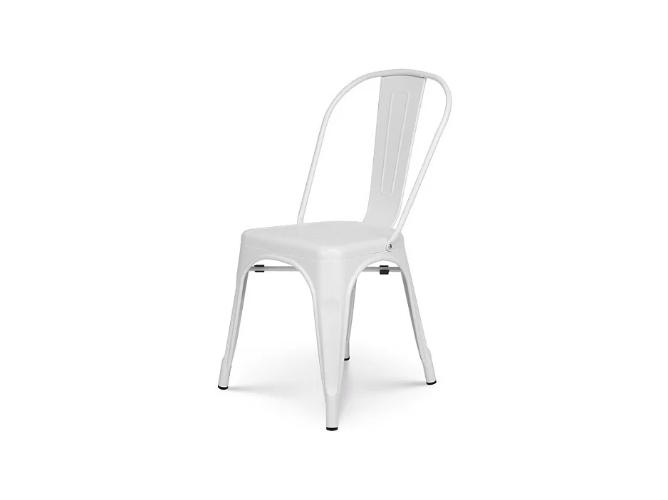 Chaise en métal blanc mat style industriel - Finition mat
