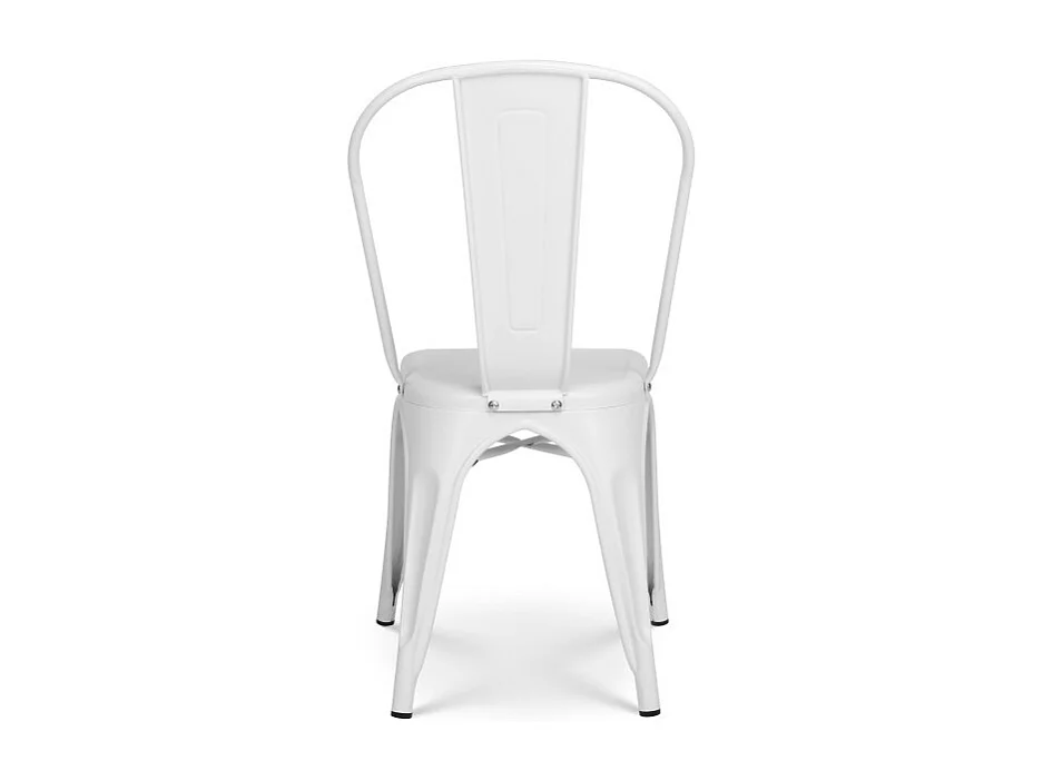 Chaise en métal blanc mat style industriel - Finition mat