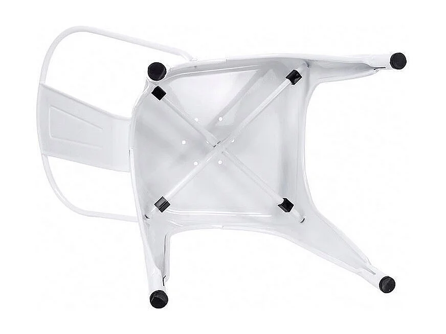 Chaise en métal blanc mat style industriel - Finition mat