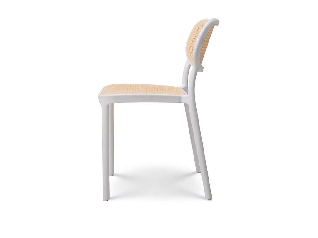 Chaise de salle à manger blanche style vintage