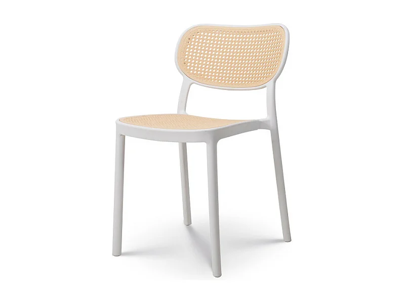 Chaise de salle à manger blanche style vintage