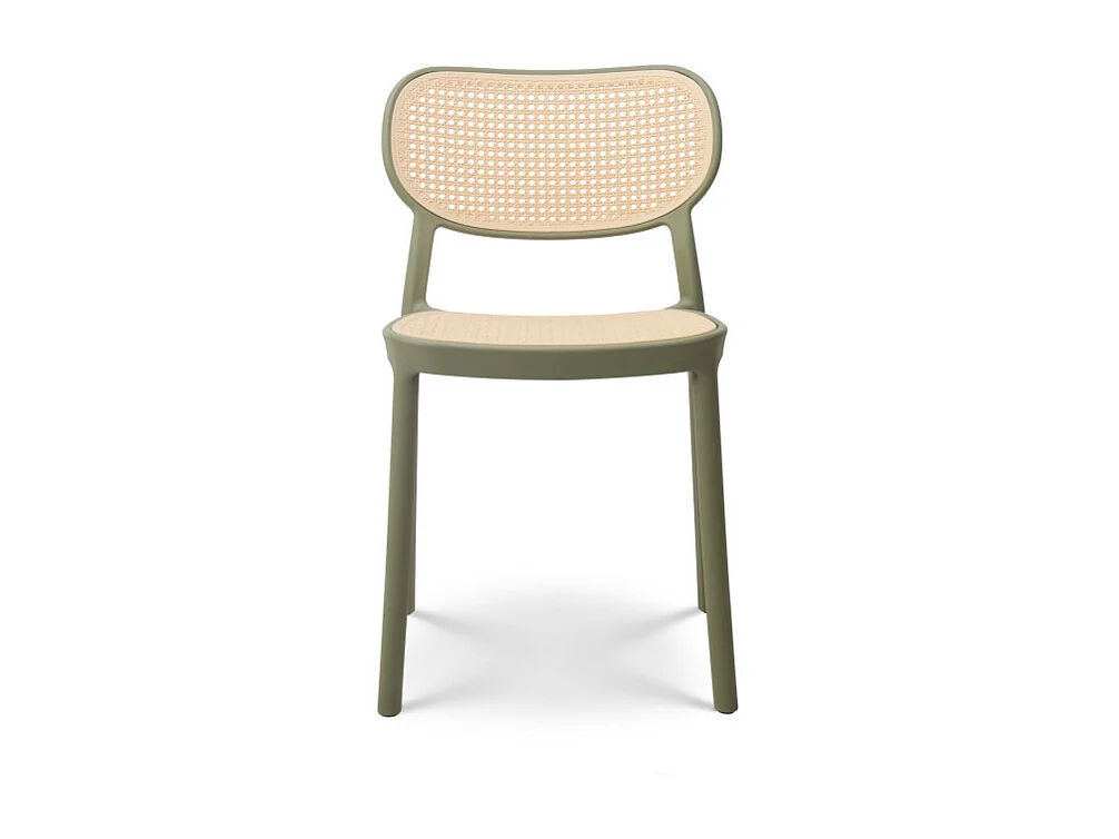 Chaise de salle à manger verte style vintage