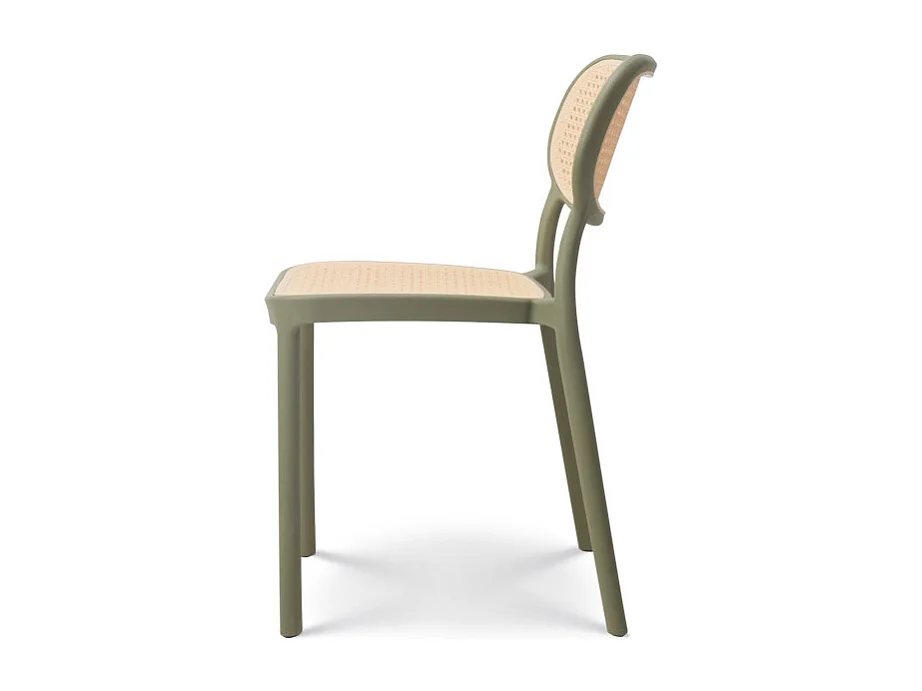 Chaise de salle à manger verte style vintage